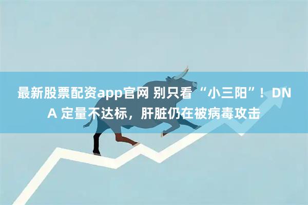 最新股票配资app官网 别只看 “小三阳”！DNA 定量不达标，肝脏仍在被病毒攻击